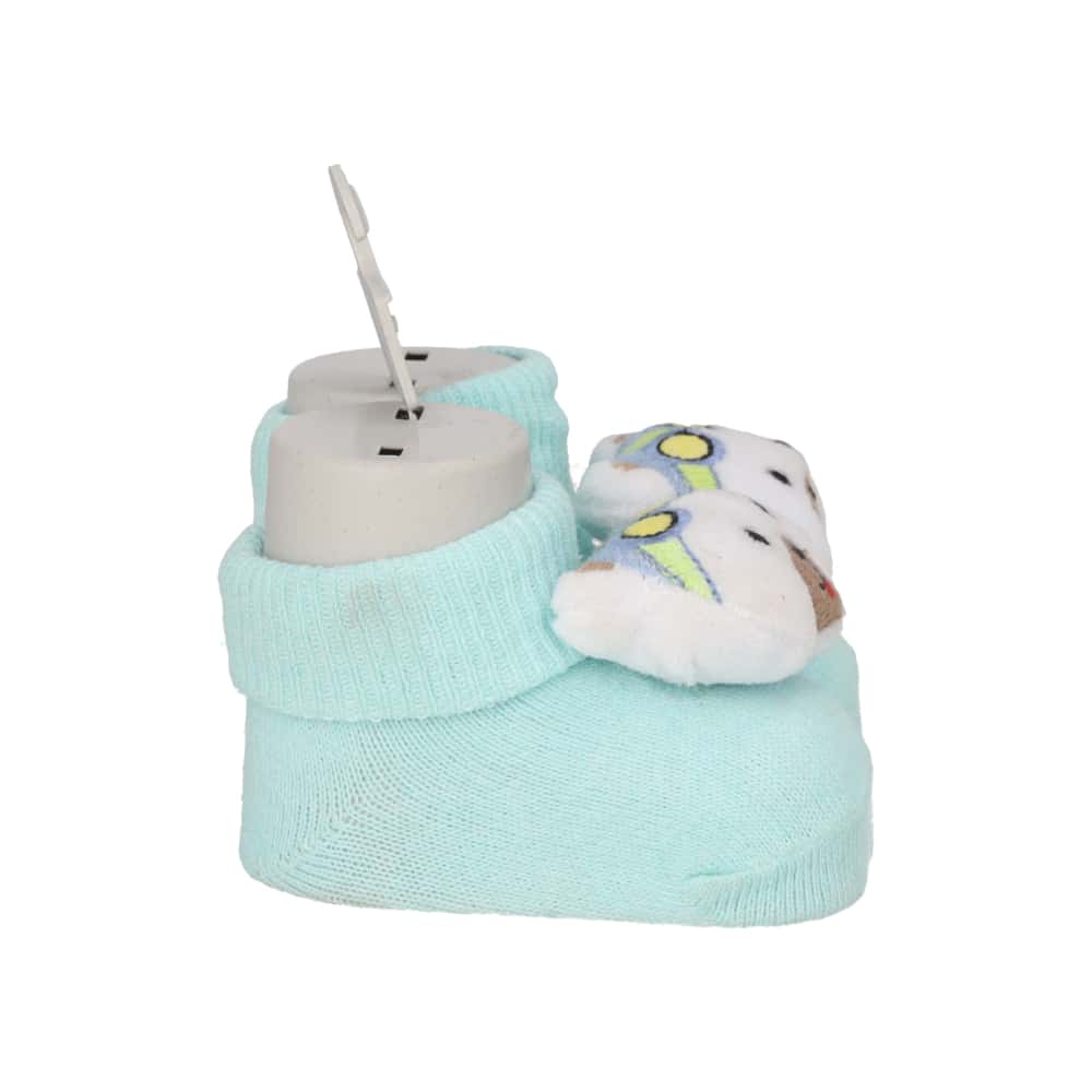 Par de calcetines de color celeste con sonajero de peluche para bebé Ayaydin Miroglio - Miniatura 7