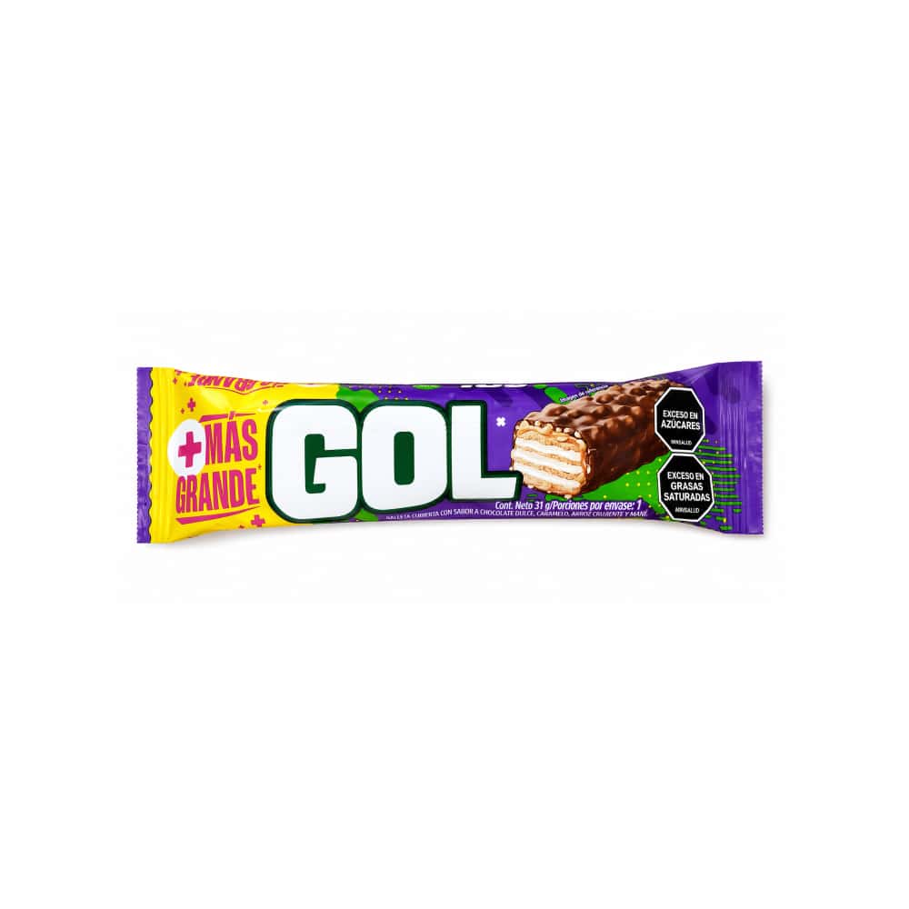 Galleta cubierta con sabor a chocolate dulce con caramelo, arroz crujiente y maní Gol (31 g / 1.09 oz) - Miniatura 1