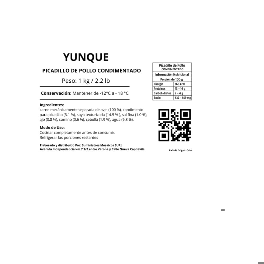 Picadillo de pollo condimentado Yunque (2 x 1 kg / 2.2 lb) - Miniatura 3