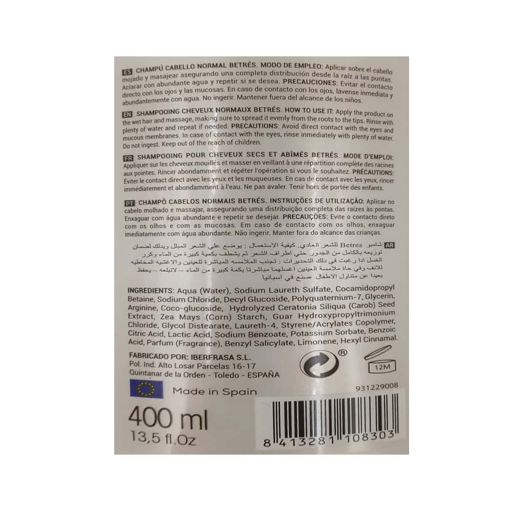 Champú cabello normal Betrés 400 ml - Miniatura 2