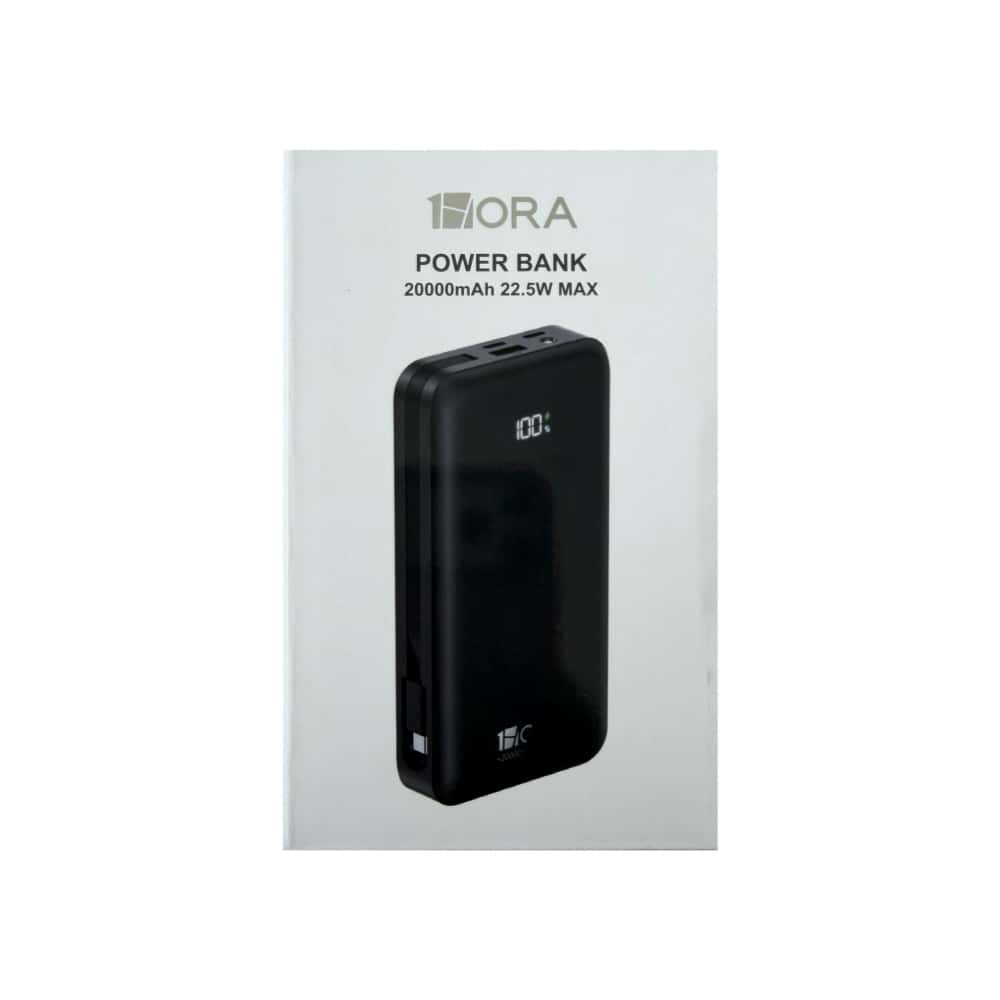 Batería portátil power bank negra 20000 mAh 1Hora BAT201 - Miniatura 1