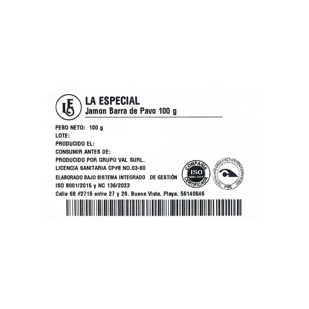 Jamón de pavo en barra La Especial (100 g / 3.5 oz) - Miniatura 2