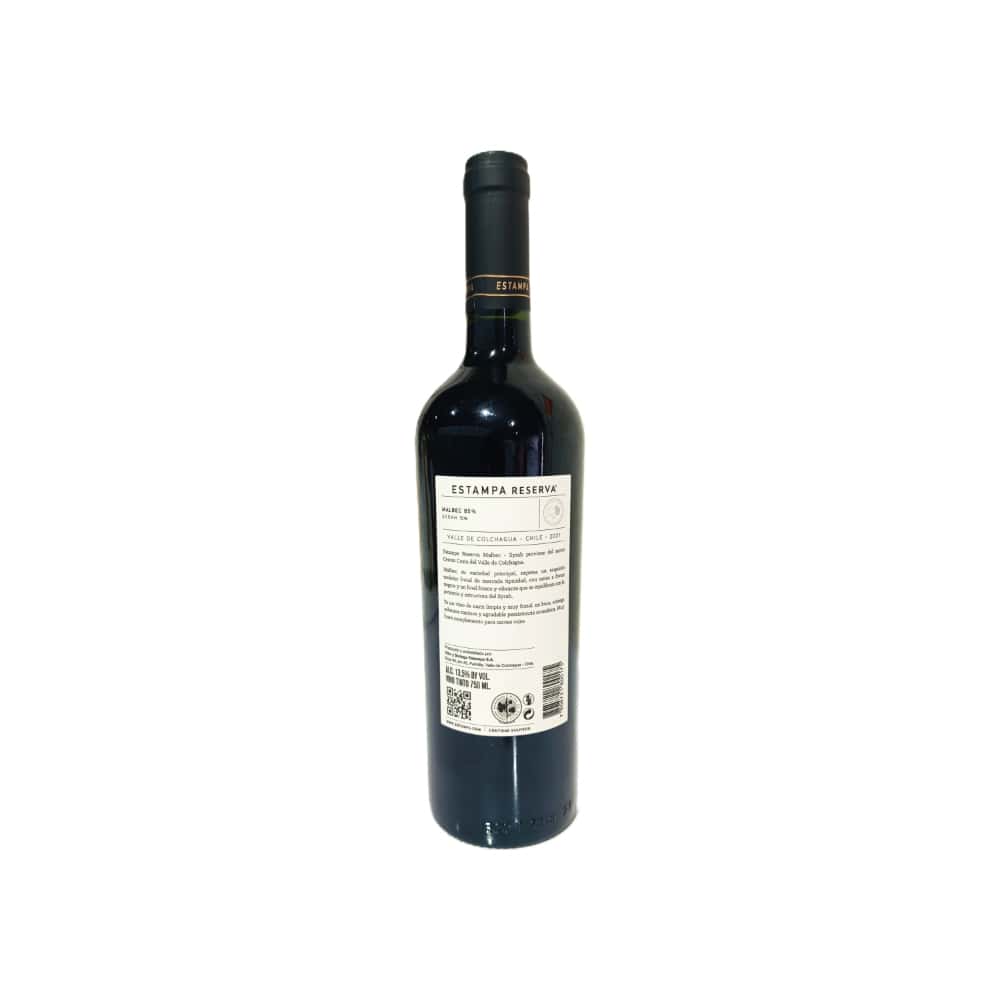 Vino tinto Reserva - Malbec Syrah Estampa (750 ml) - Miniatura 3