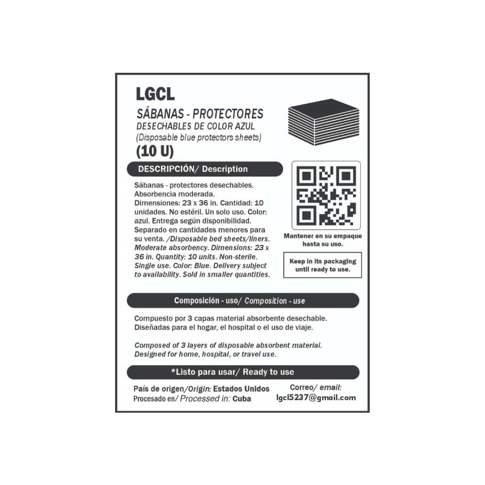 Sábanas - protectores desechables de color azul LGCL (10 U) - Miniatura 4