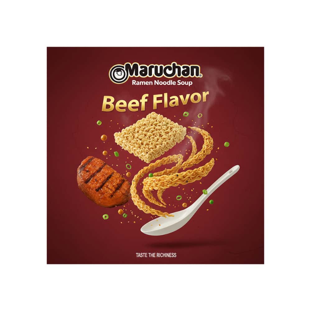 Sopa instantánea de fideos sabor carne de res Maruchan (6 x 85 g / 2.99 oz) - Miniatura 4