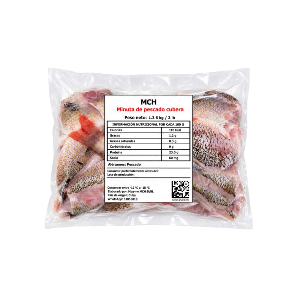 Minuta de pescado cubera MCH (1.36 kg / 3 lb) - Miniatura 1