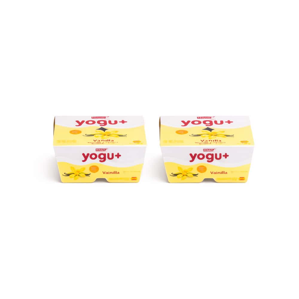 Yogur pasteurizado sabor a vainilla Yogu+ Feiraco (8 x 125 g / 4.40 oz) - Miniatura 1