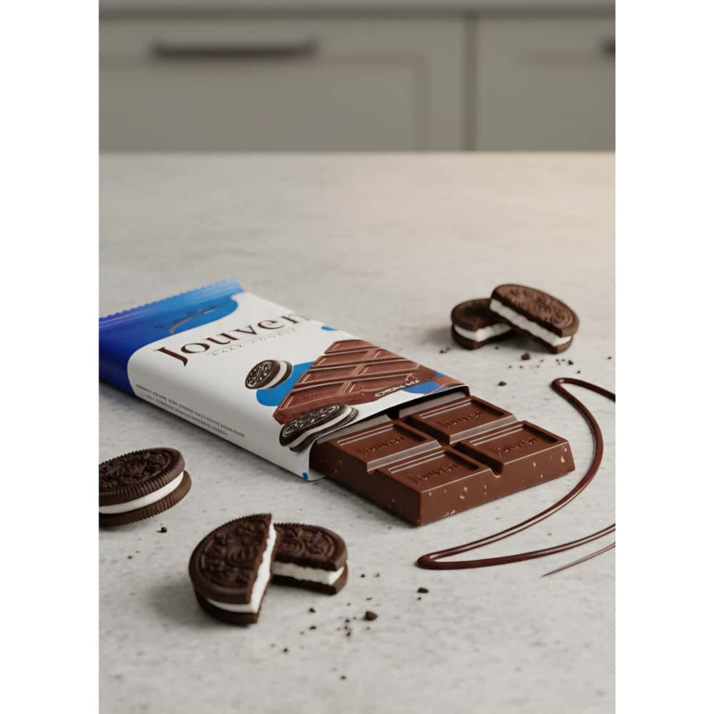 Tableta de chocolate rellena de crema y galletas Jouven Rosso Bianco (50 g / 1.76 oz) - Miniatura 4