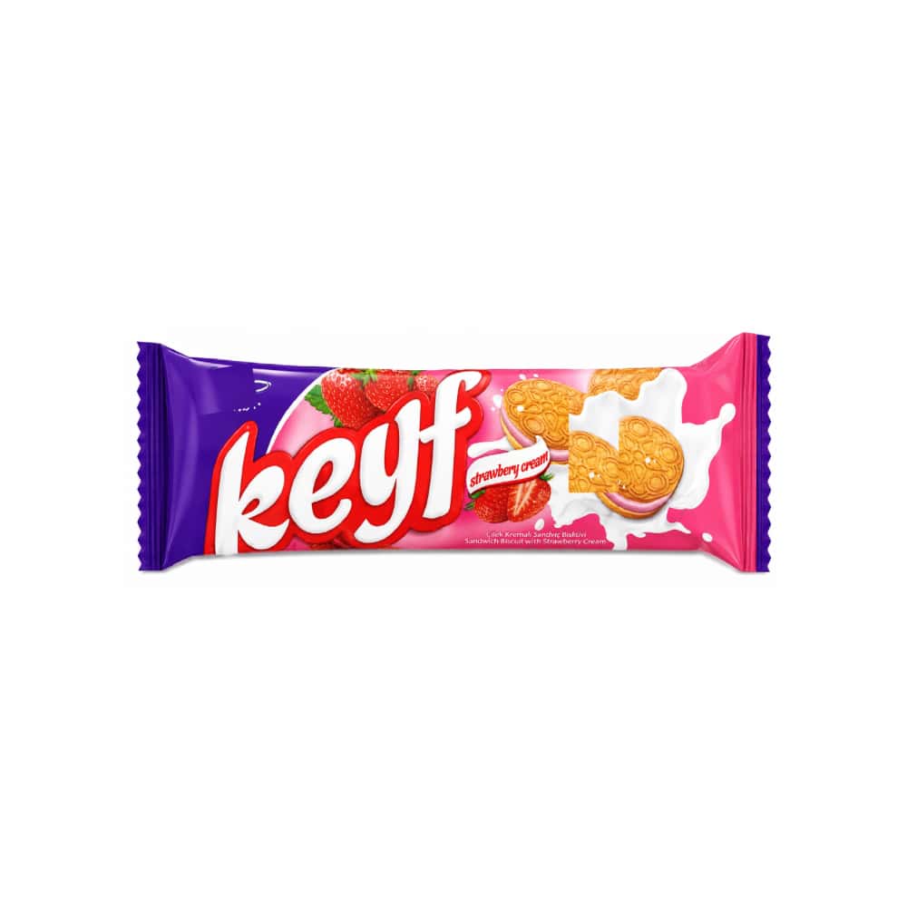 Galleta sándwich con crema de fresa Keyf Golda (50 g / 1.76 oz) - Miniatura 1