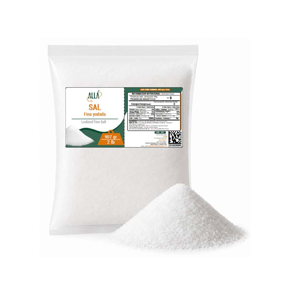 Sal fina yodada ALLÁ (907 g / 2 lb) - Miniatura 4