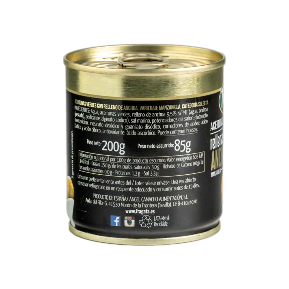 Aceitunas rellenas de anchoa Fragata (200 g / 7.05 oz) - Miniatura 2