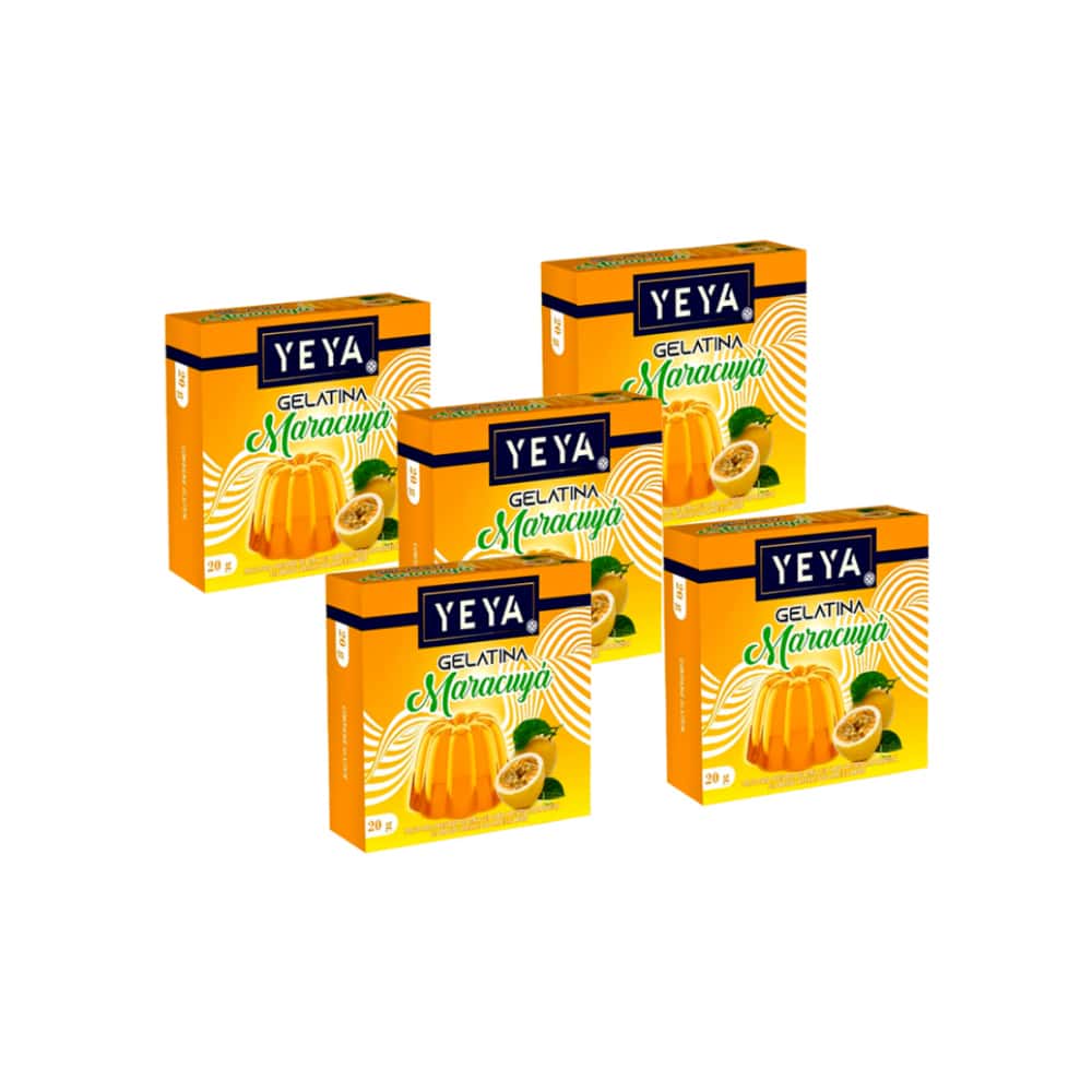 Gelatina sabor maracuyá YEYA (5 x 20 g) - Miniatura 1