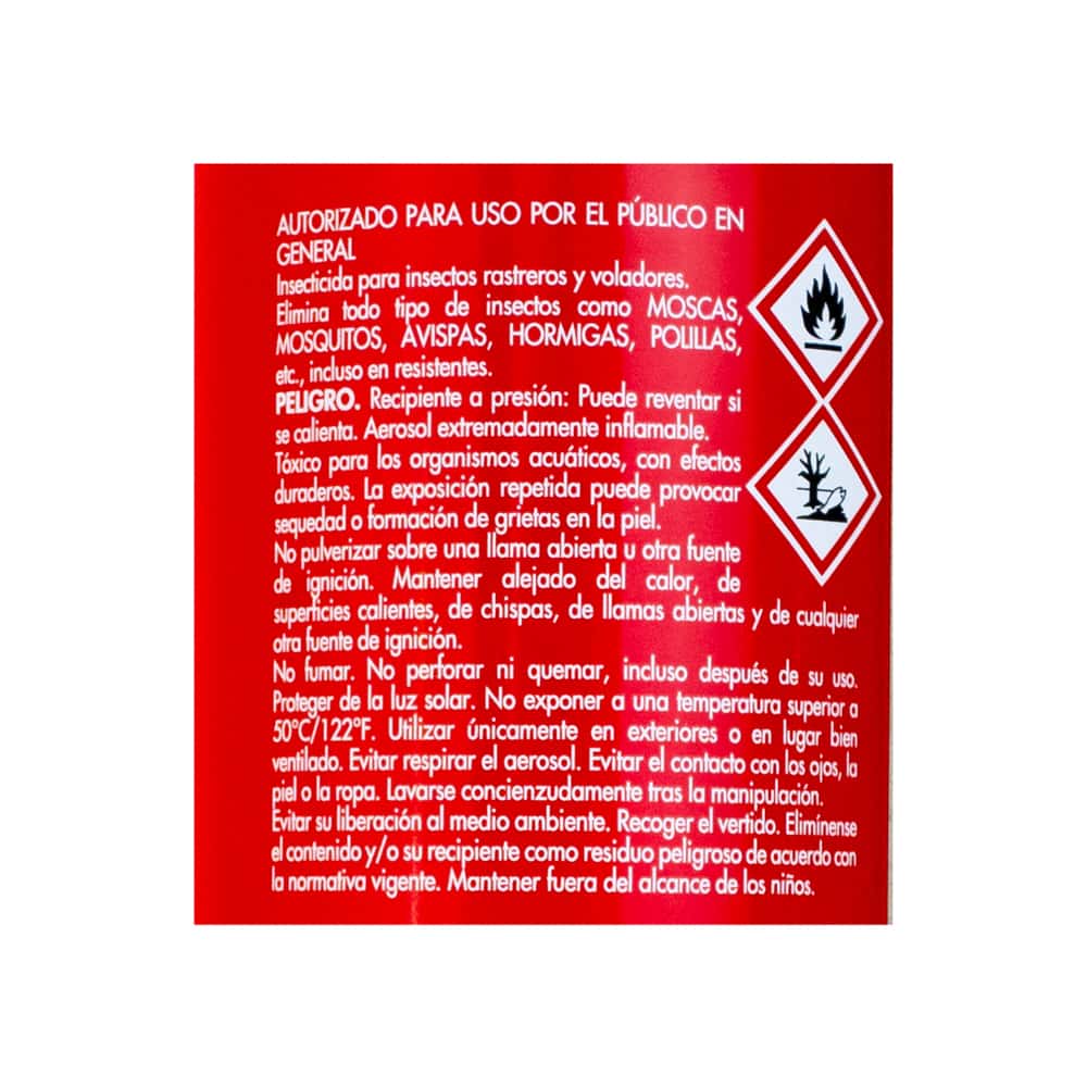 Insecticida aerosol multi insectos Rojo Arrixaca (600 ml) - Miniatura 3