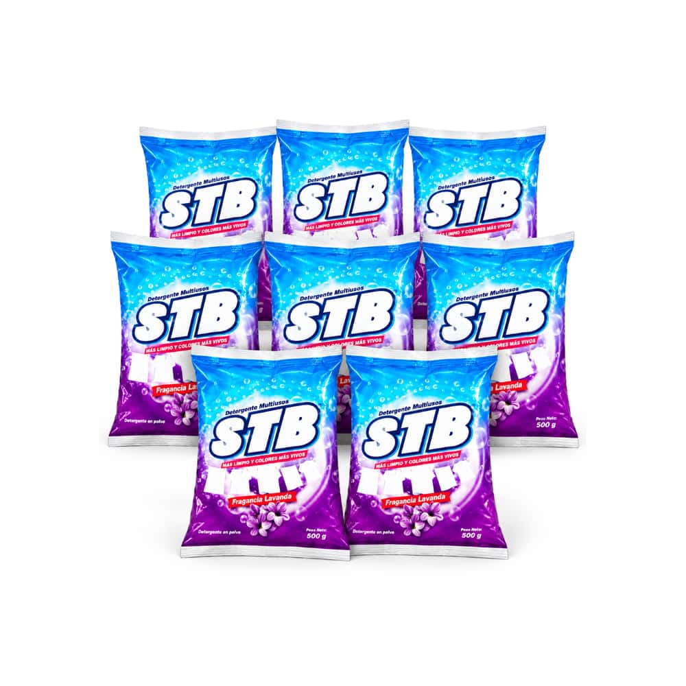 Detergente en polvo multiusos con fragancia a lavanda STB (8 x 500 g / 1.1 lb) - Miniatura 1