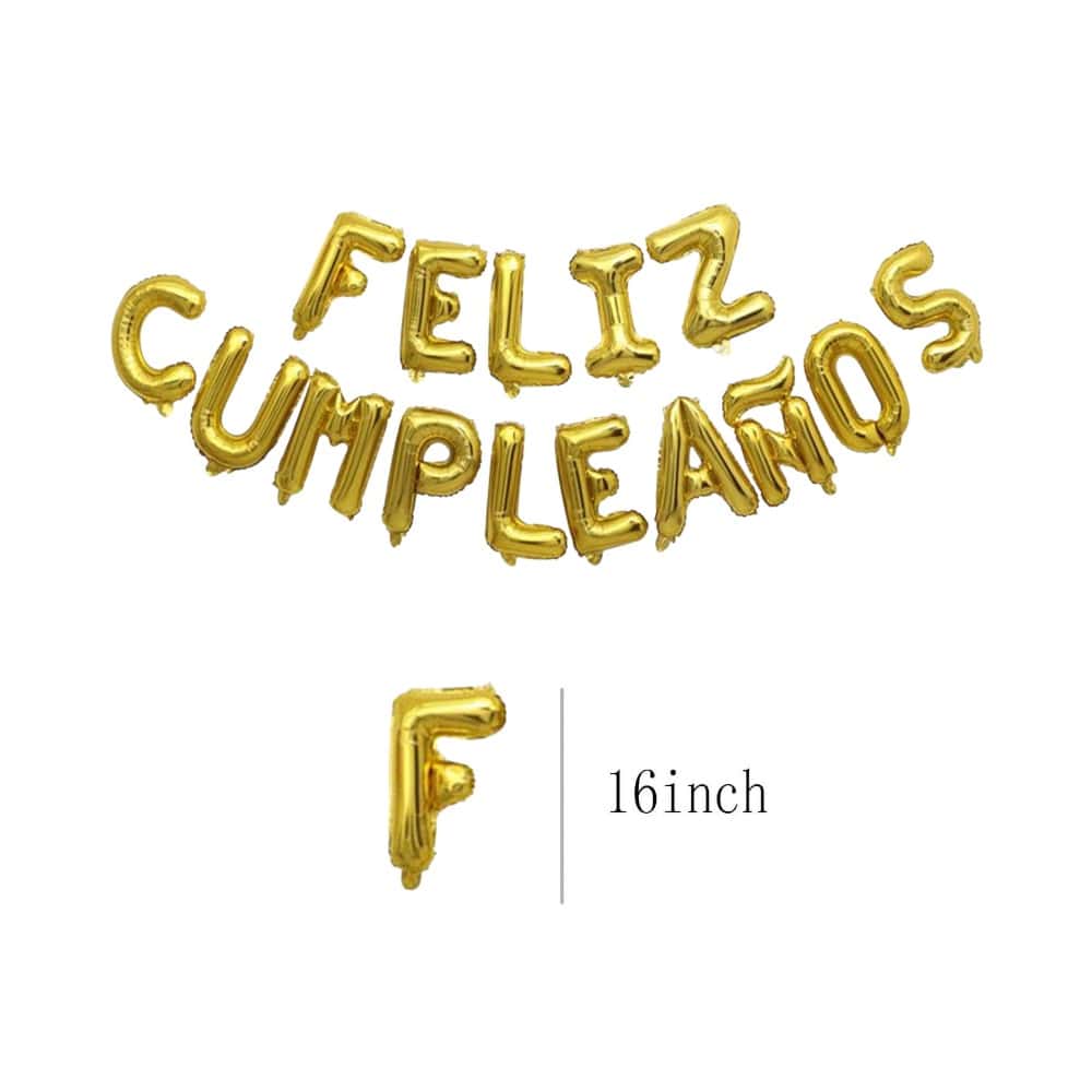 Cartel de Feliz Cumpleaños color dorado de 16 pulgadas Balloon - Miniatura 2