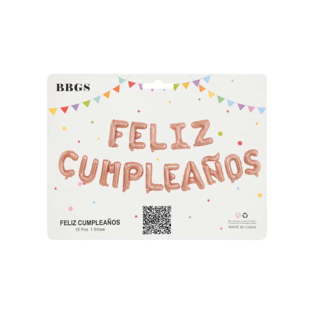 Cartel de Feliz Cumpleaños color rosado oro de 16 pulgadas Ballon - Miniatura 2