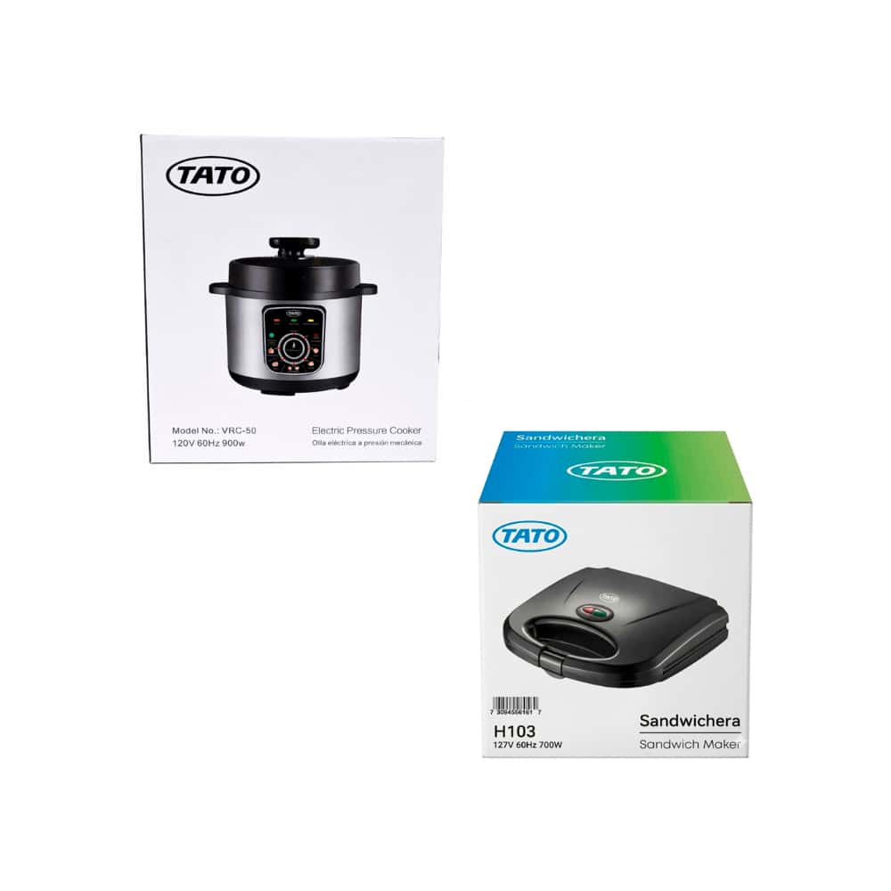 Olla reina a presión eléctrica de 5 L Tato VRC-50 + Sandwichera eléctrica antiadherente de color negro TATO H103 - Miniatura 4