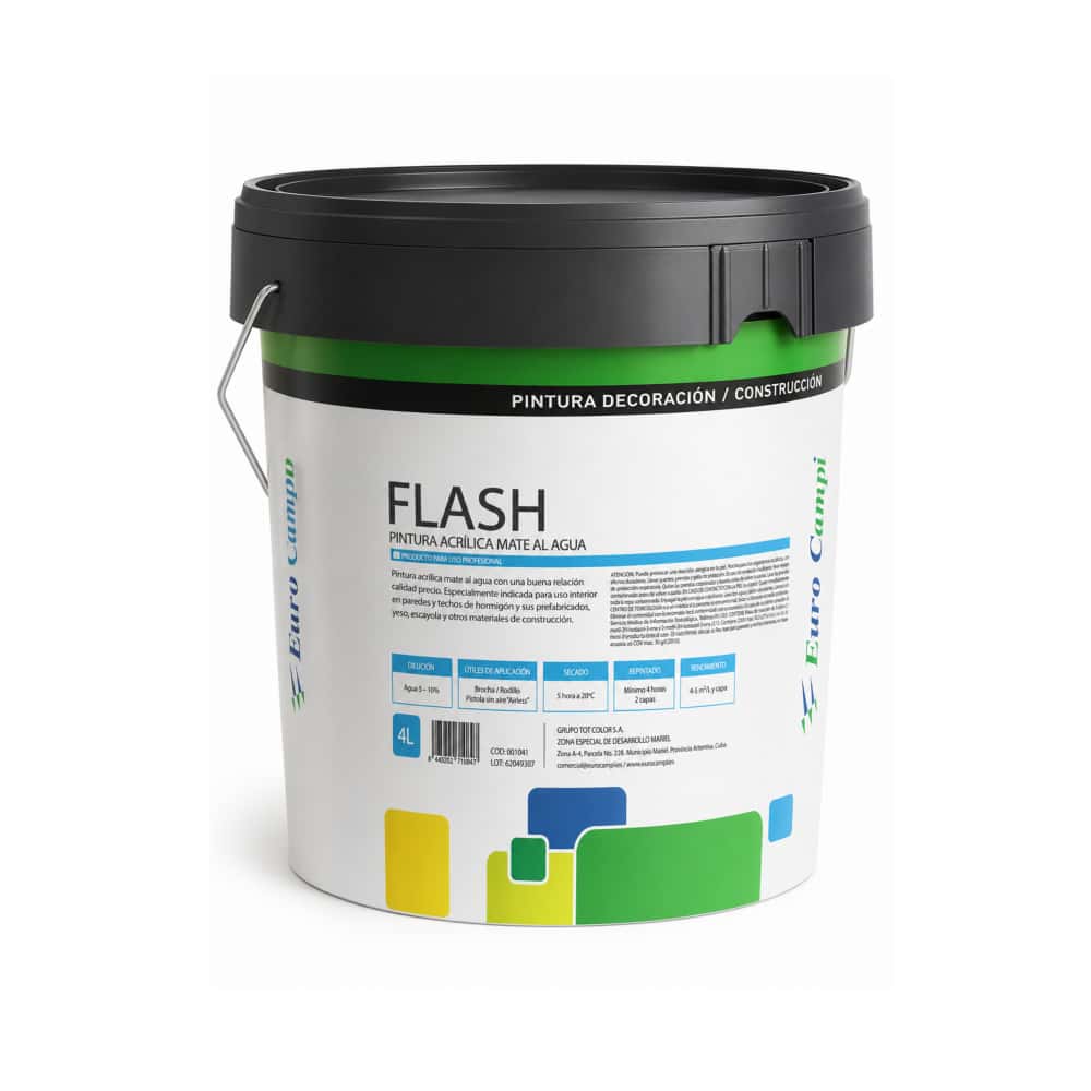 Pintura acrílica interior de color blanco Flash Euro Campi (4 L) - Miniatura 2