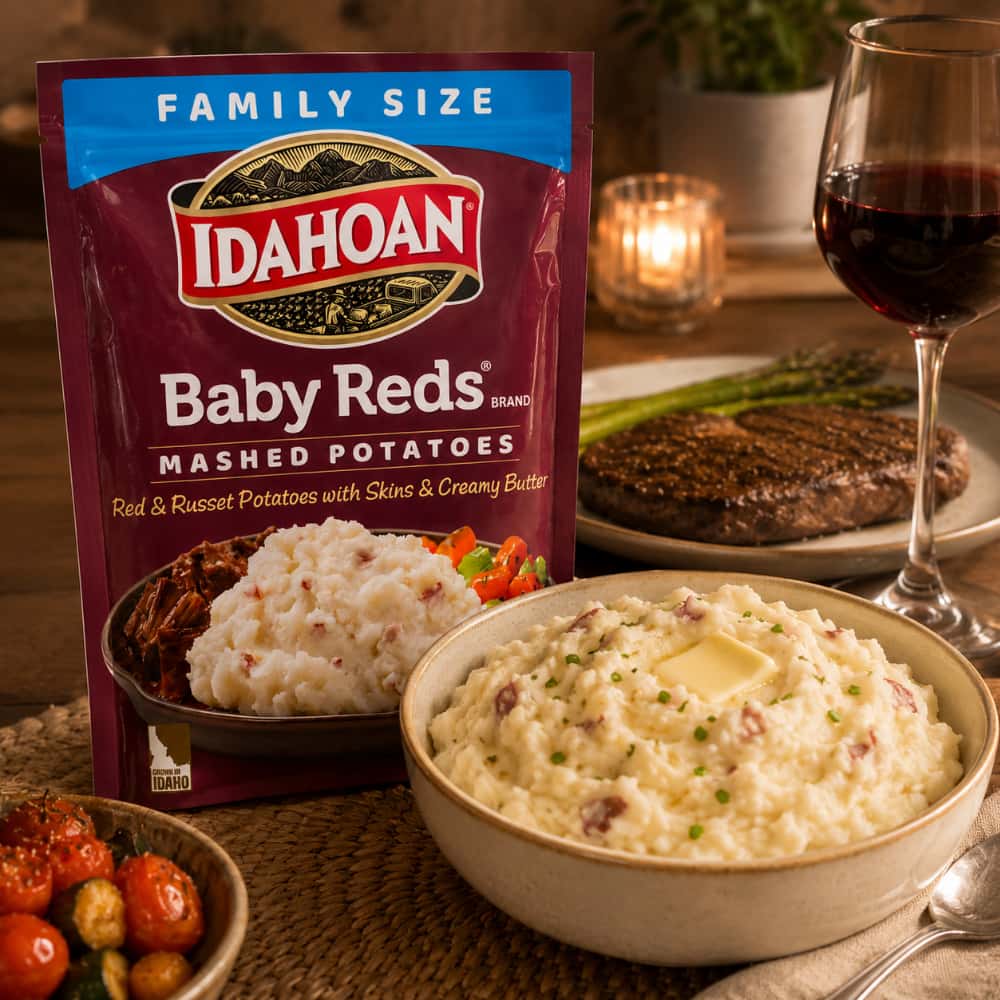Puré instantáneo de papas rojas y russet con piel y mantequilla cremosa Idahoan (232.8 g / 8.2 oz) - Miniatura 4
