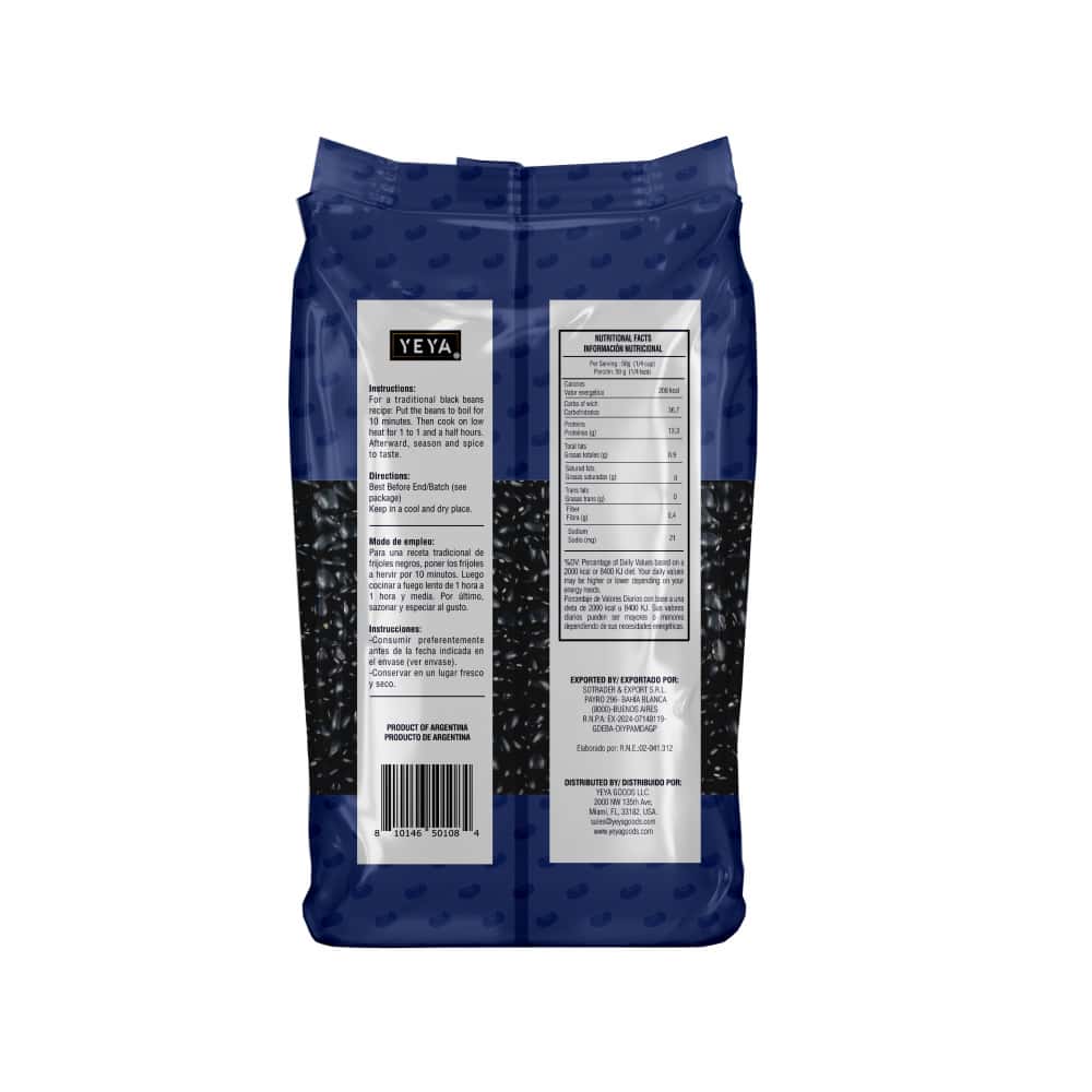 Frijoles negros YEYA (1 kg / 2.2 lb) - Miniatura 3