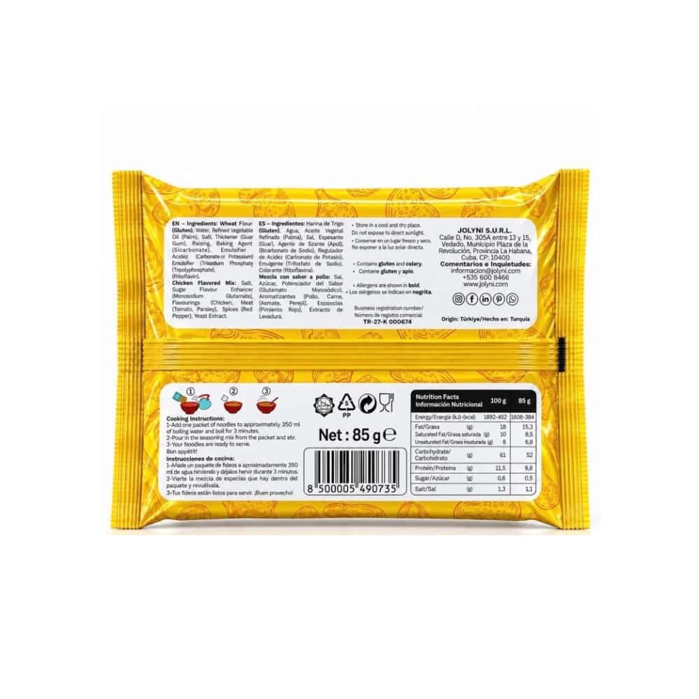 Sopa de fideos instantáneos sabor pollo Jolyni (2 x 85 g / 3 oz) - Miniatura 2