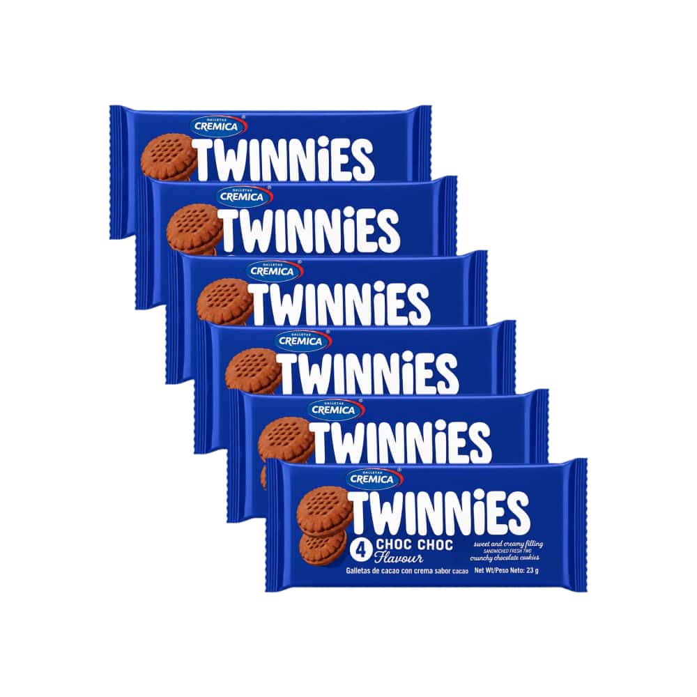 Galletas de chocolate con crema sabor a chocolate Twinnies Mrs Bector's Cremica (6 x 23 g / 0.81 oz) - Miniatura 1