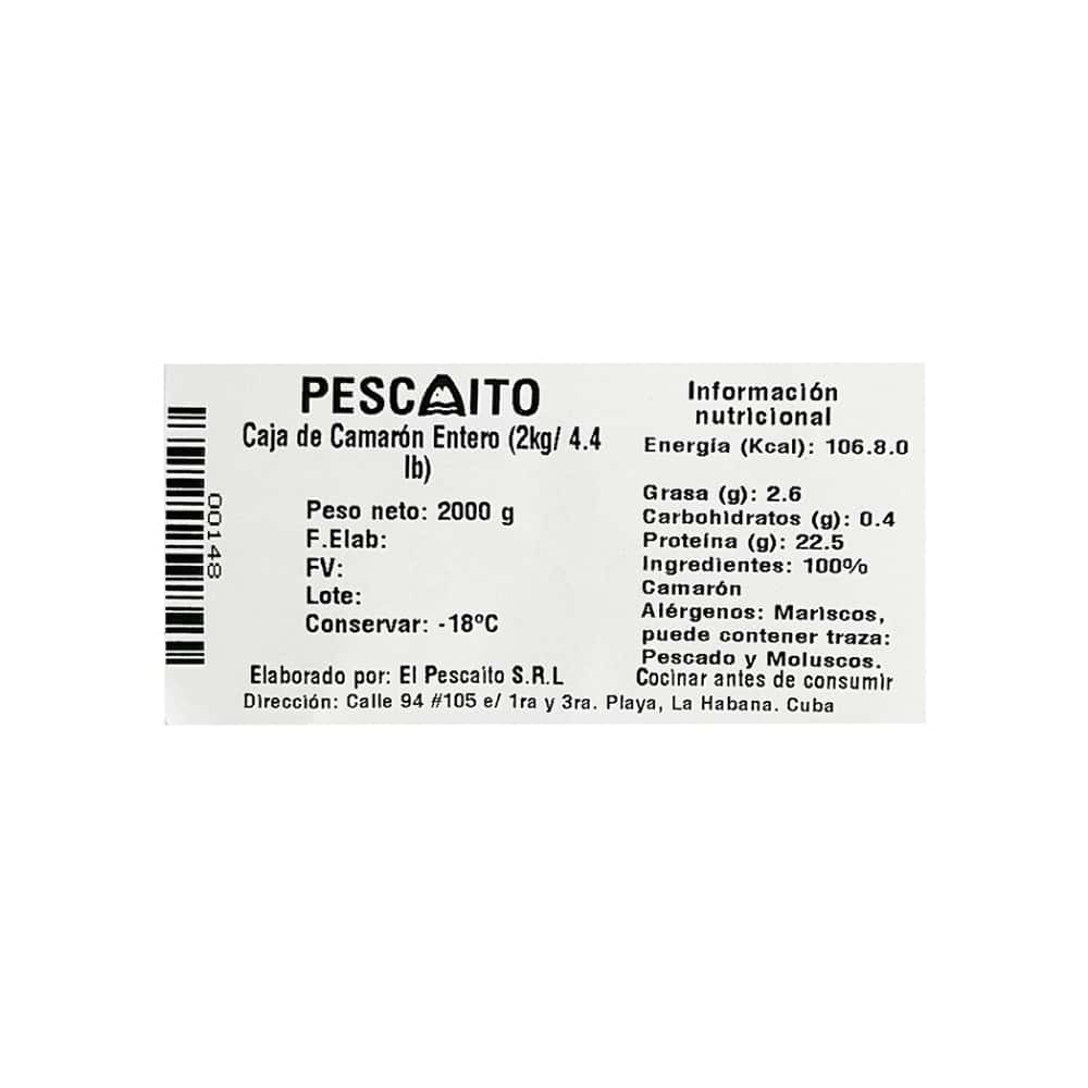 Caja de camarones enteros Pescaito (2 kg / 4.4 lb) - Miniatura 4