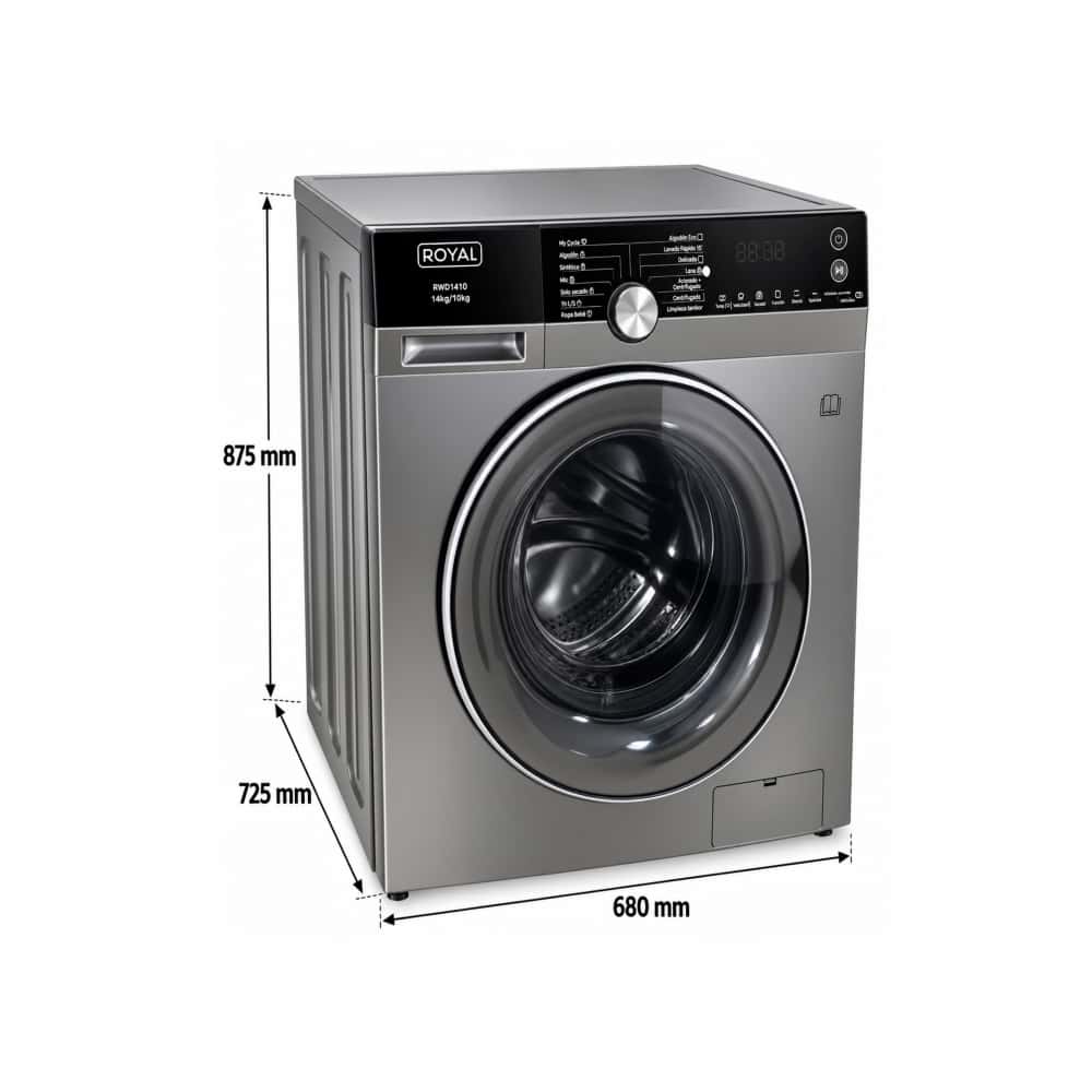 Lavadora secadora automática de carga frontal 14 Kg Royal RWD1410 - Miniatura 2