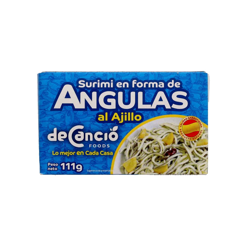 Surimi en forma de angulas al ajillo en aceite vegetal deCancio Foods (111 g / 3.92 oz) - Miniatura 1