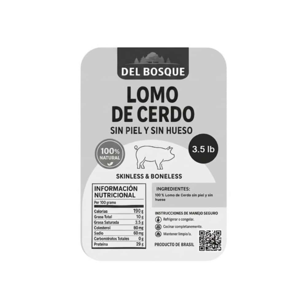 Lomo de cerdo sin piel y sin hueso Del Bosque (1.59 kg / 3.5 lb) - Miniatura 6