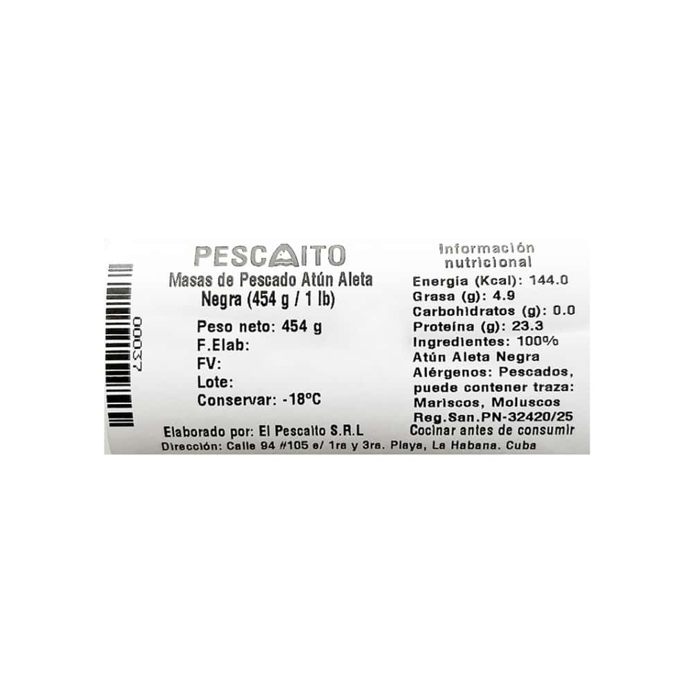 Masas de pescado Atún Aleta Negra Pescaito (454 g / 1 lb) - Miniatura 4