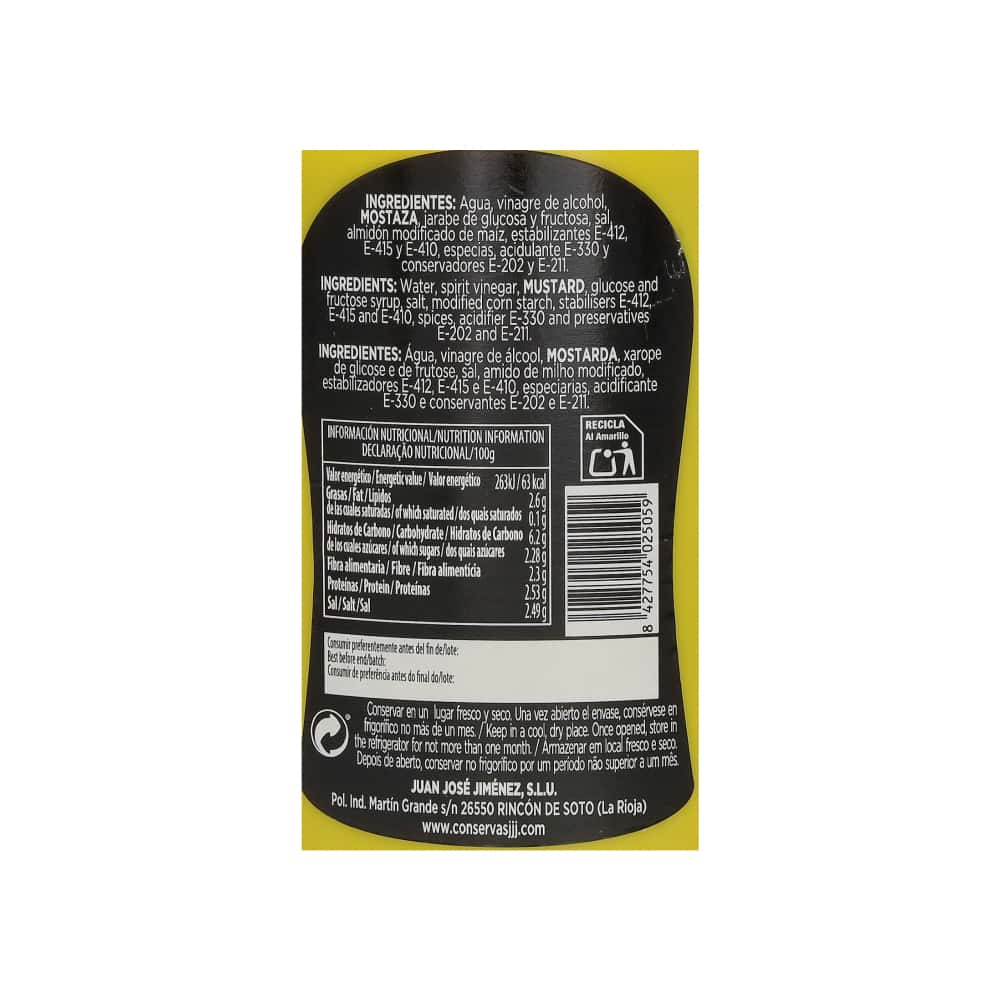 Mostaza suave Juan José Jiménez (300 g / 10.58 oz) - Miniatura 3