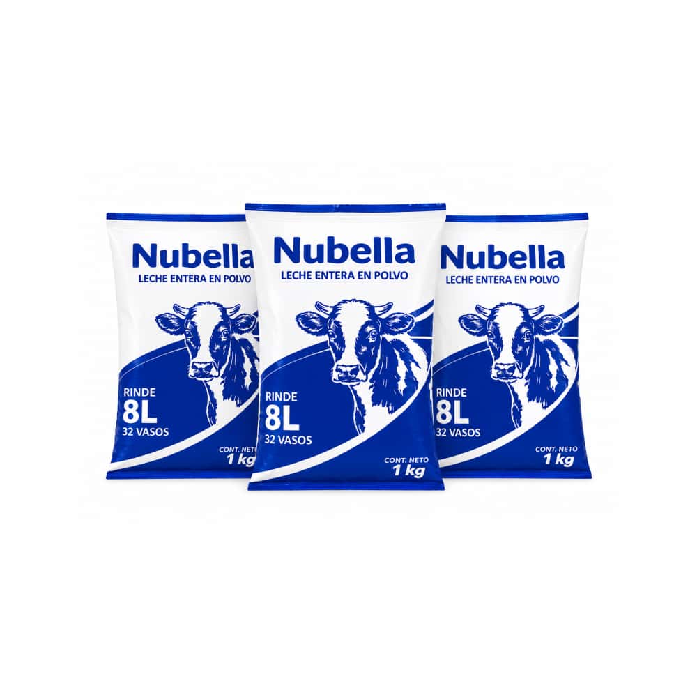 Leche en polvo entera Nubella (3 x 1 kg / 2.2 lb) - Miniatura 1
