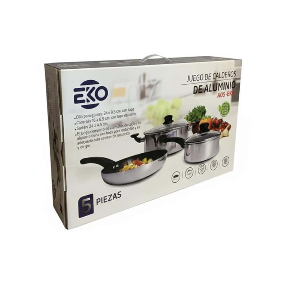 Juego de calderos de aluminio con base de inducción EKO A05 (5 U) - Miniatura 3