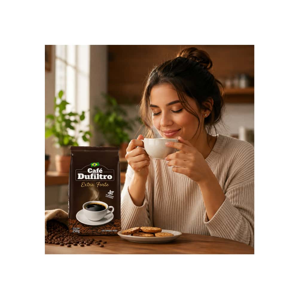 Café tostado y molido extra fuerte Dufiltro (250 g / 8.8 oz) - Miniatura 5