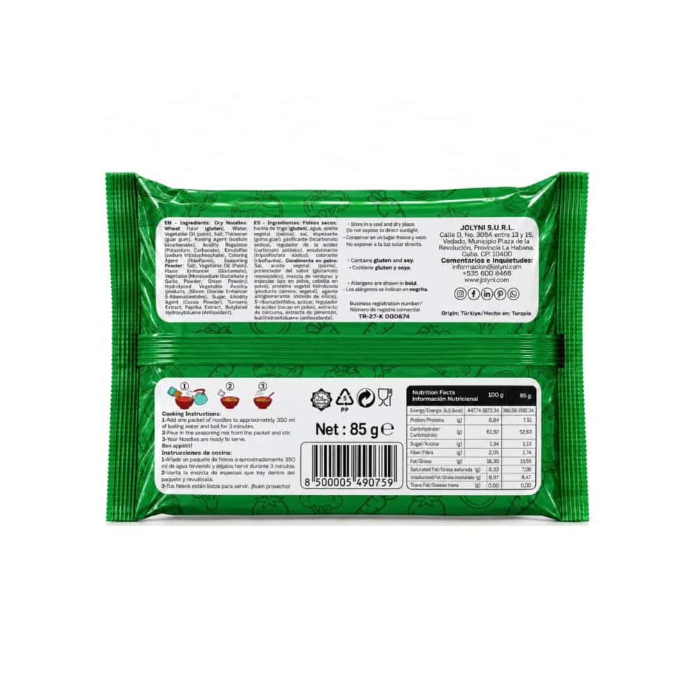 Sopa de fideos instantáneos sabor a vegetales Jolyni (6 x 85 g / 3 oz) - Miniatura 2