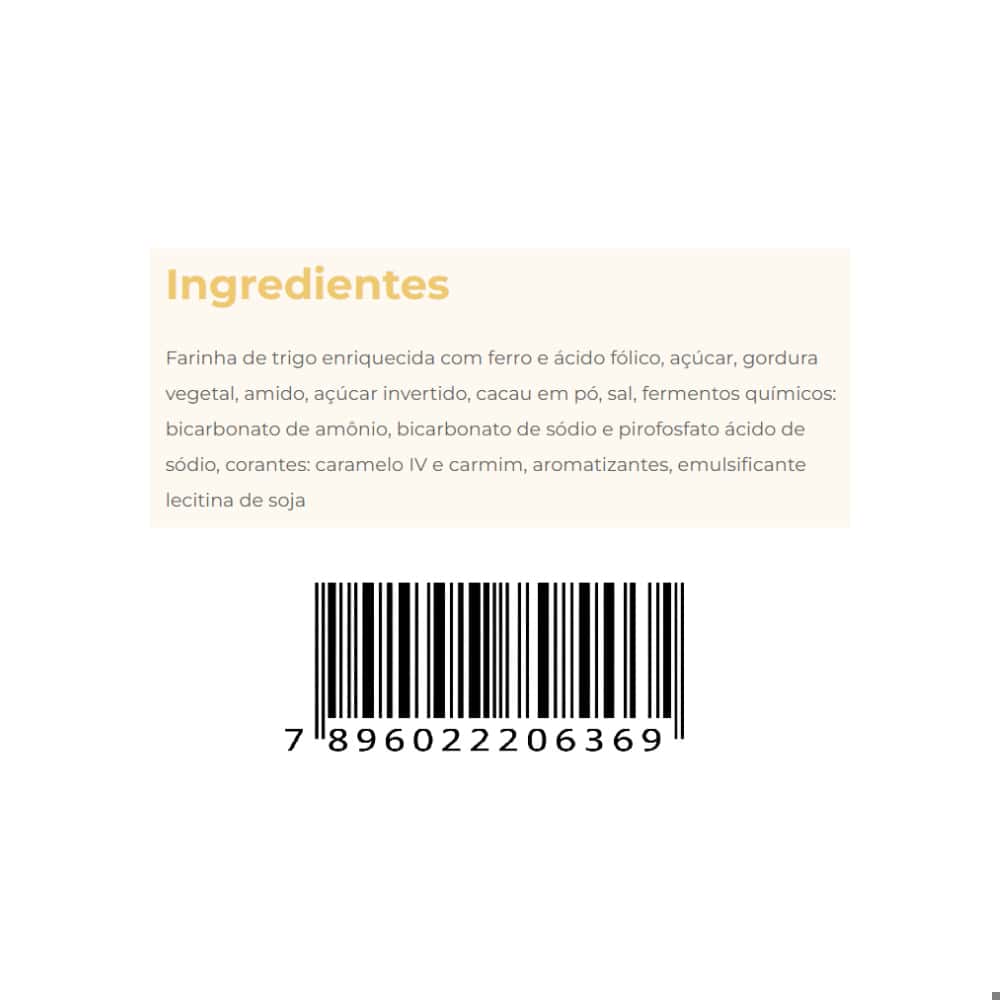 Galletas de chocolate con relleno sabor a chocolate Pica Pau Todeschini (115 g / 4.06 oz) - Miniatura 5