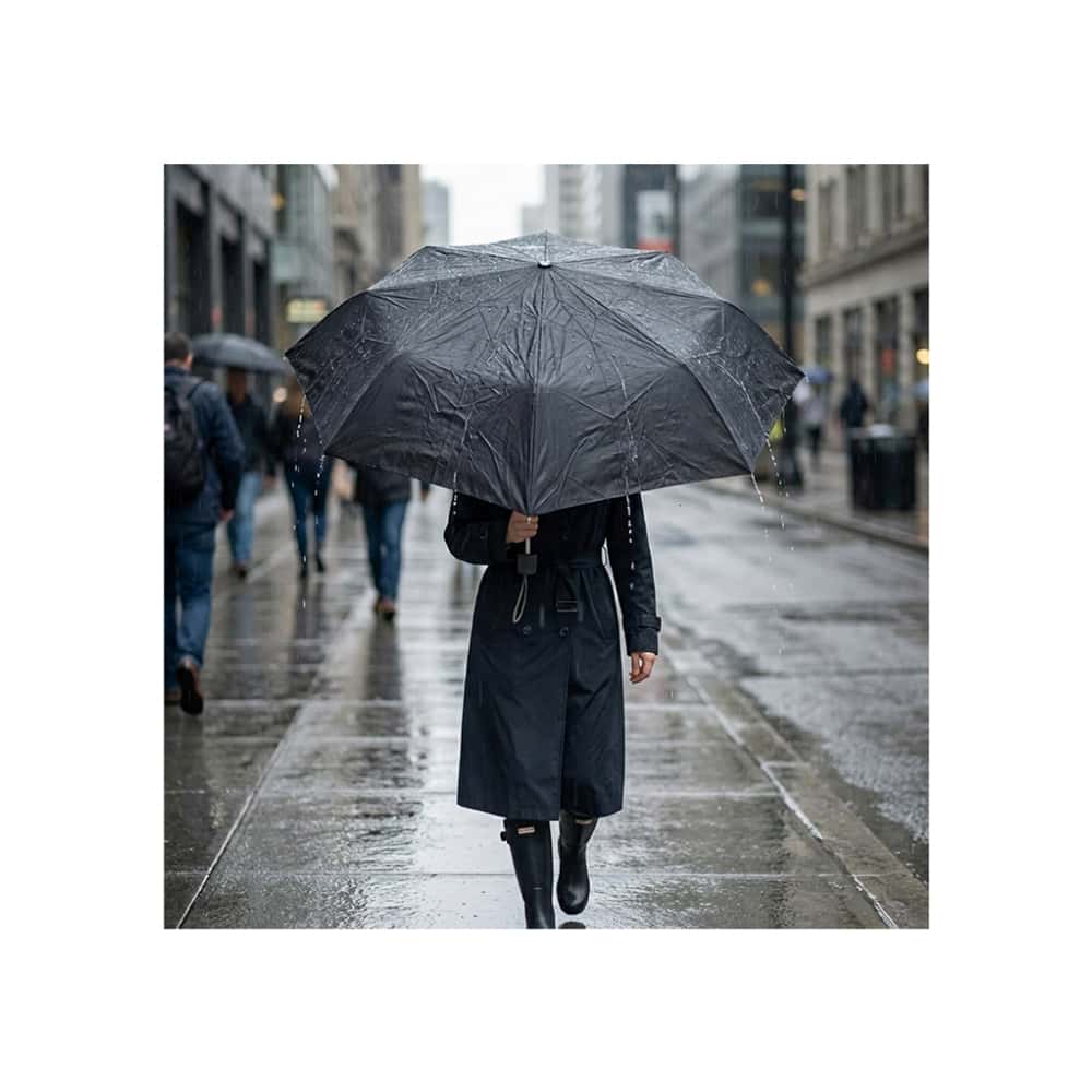 Paraguas plegable negro de 100 cm Jully - Miniatura 5