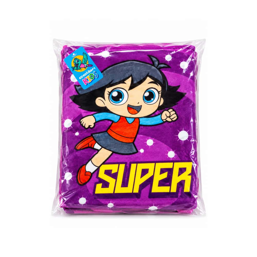 Toalla morada de las super chicas de 70 cm x 140 cm Colibrí - Miniatura 2