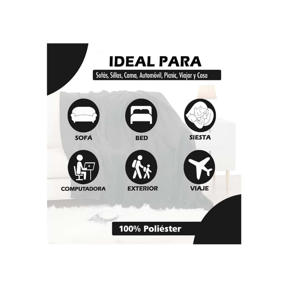 Colcha 100 % poliéster color beige 150 cm x 200 cm LGCL - Miniatura 5