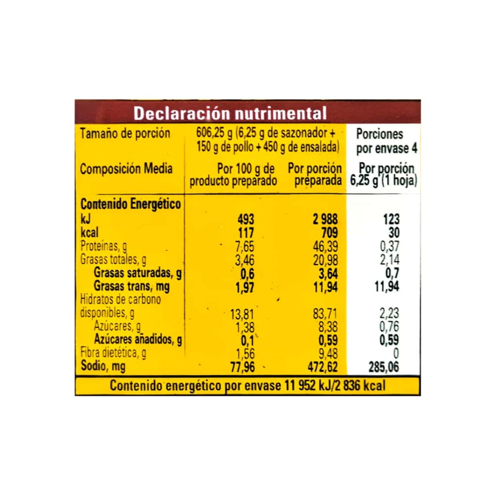 Hoja con sazonador en polvo con chipotle Maggi (25 g) - Miniatura 4