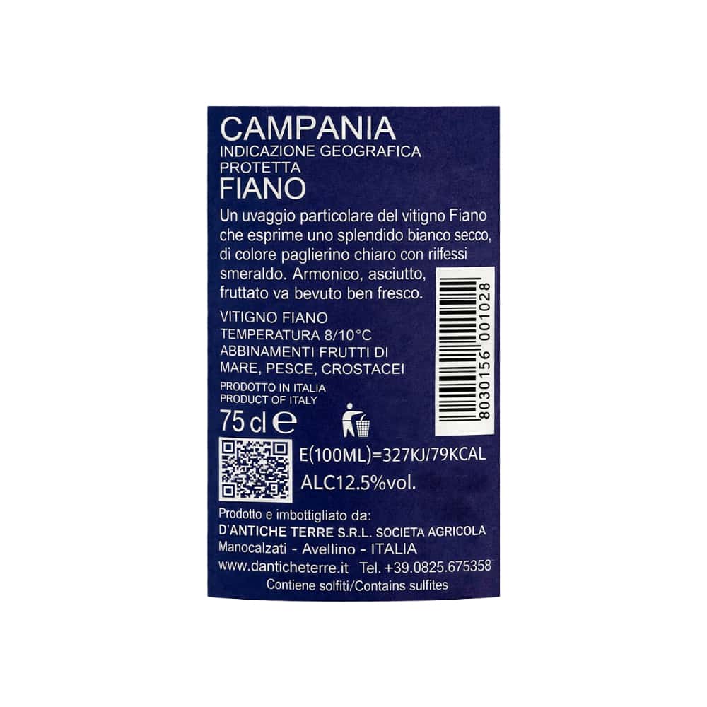 Vino blanco Campania Fiano Eliseo di Serra D’Antiche Terre (750 ml) - Miniatura 3
