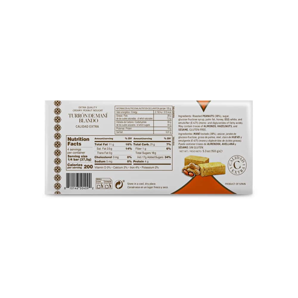 Turrón de Maní Blando Calidad Extra YEYA (150 g / 5.3 oz) - Miniatura 4