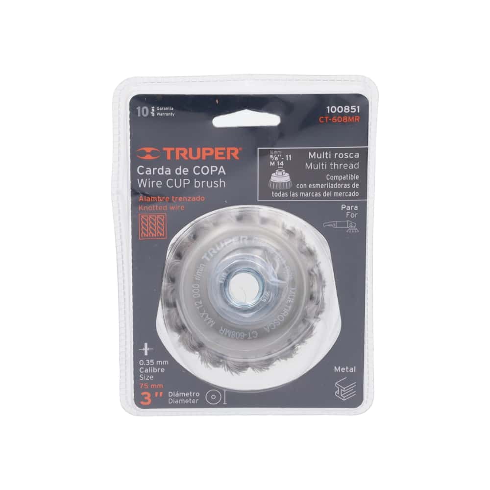 Cepillo de alambre para pulidora Truper 100851-CT-608MR - Miniatura 1