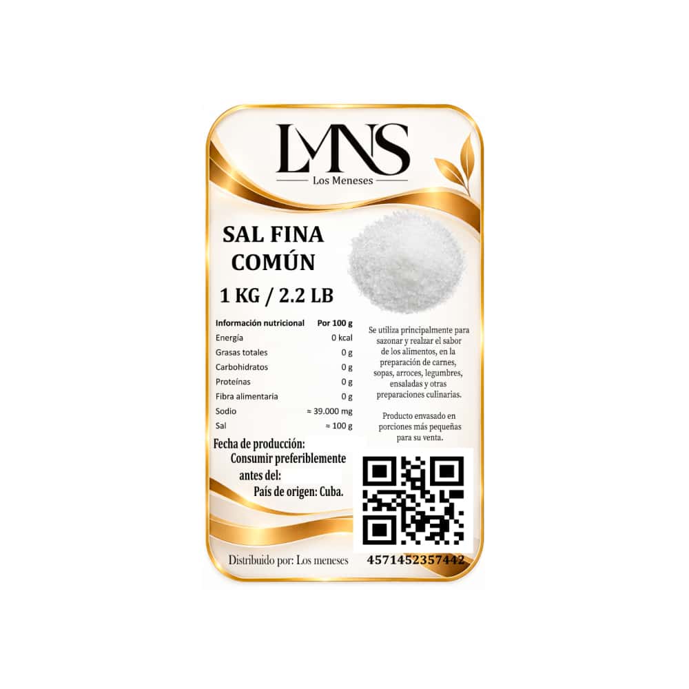 Sal fina común Los Meneses (1 kg / 2.2 lb) - Miniatura 2