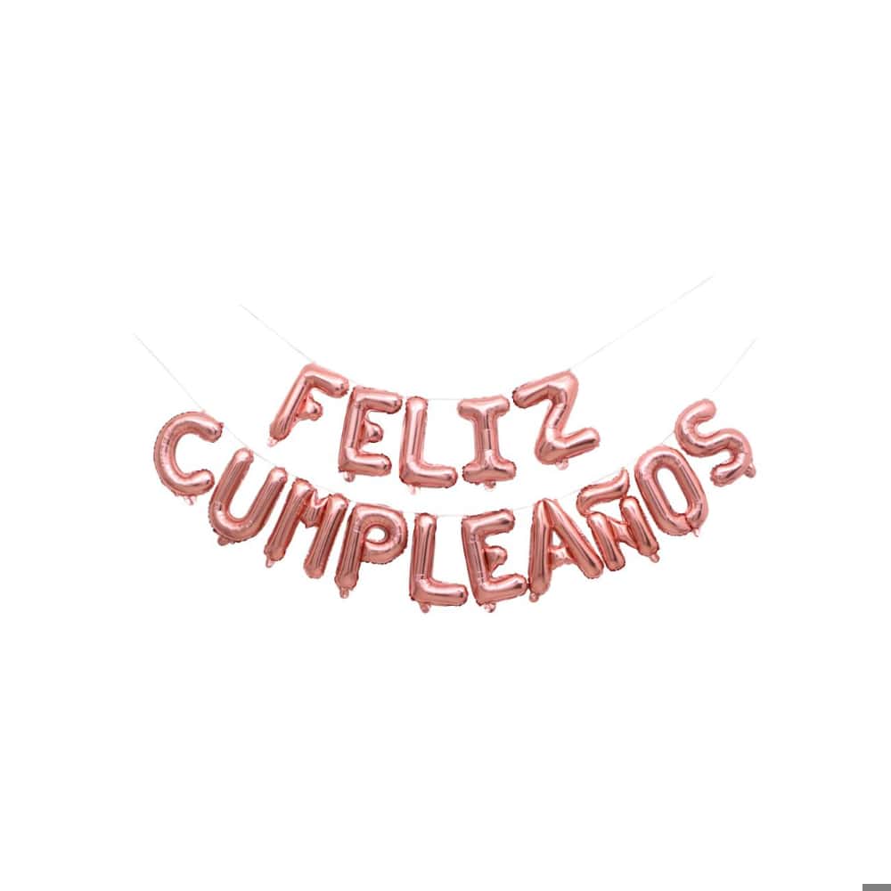 Cartel de Feliz Cumpleaños color rosado oro de 16 pulgadas Ballon - Miniatura 1