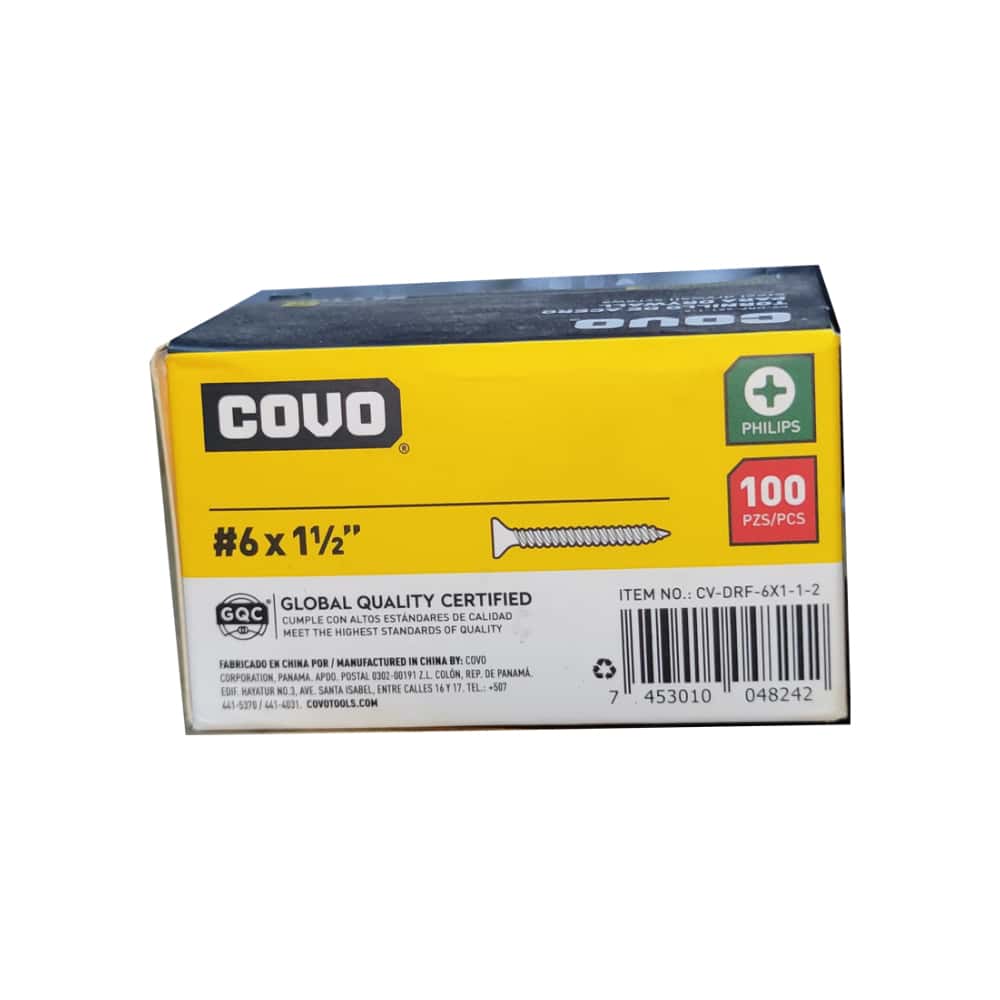 Caja de 100 tornillos de acero para drywall #6 x 1-1/2" Covo - Miniatura 7