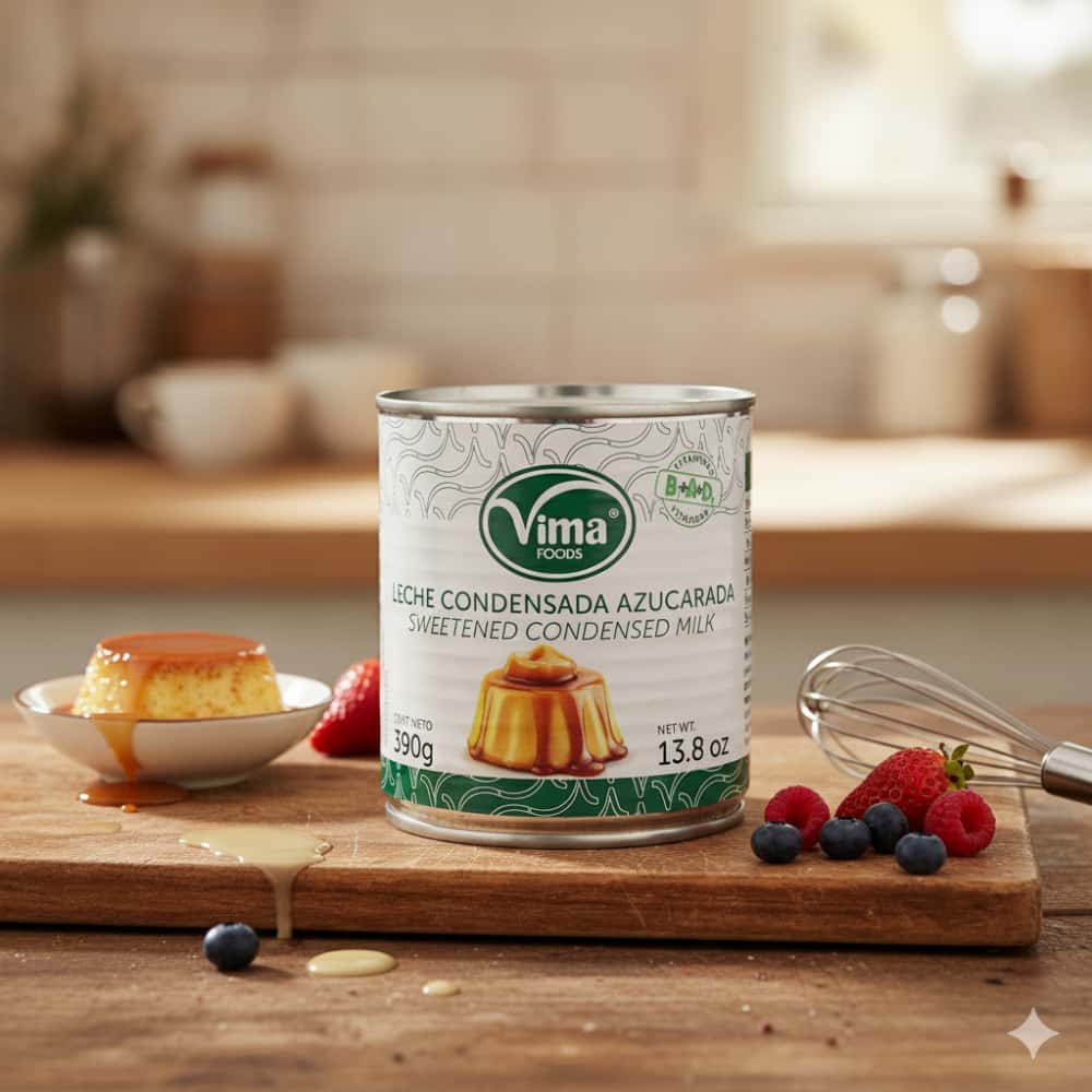 Leche condensada azucarada Vima Foods (390 g / 13.8 oz) - Miniatura 4