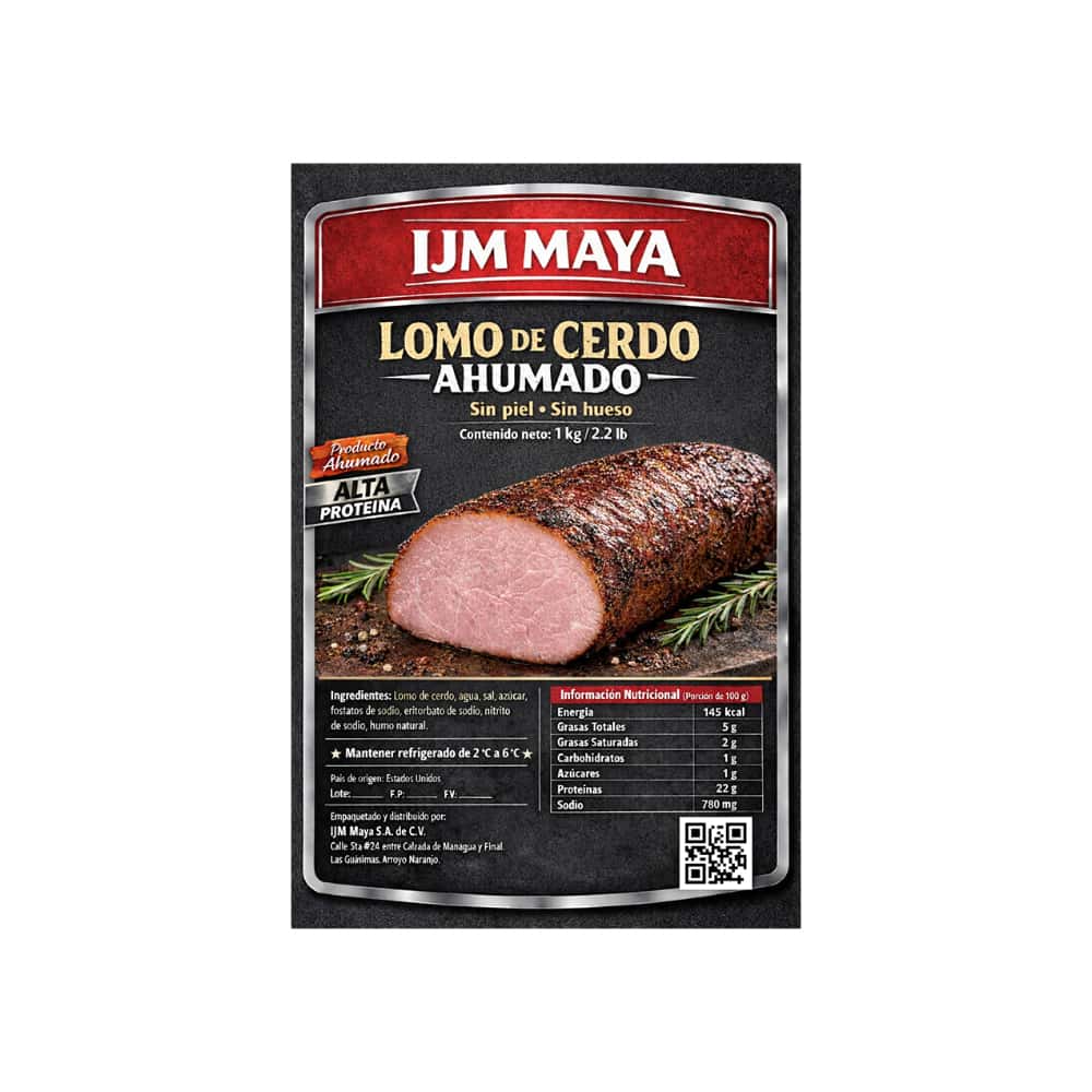 Lomo de cerdo ahumado sin piel y sin hueso IJM Maya (1 kg / 2.2 lb) - Miniatura 3