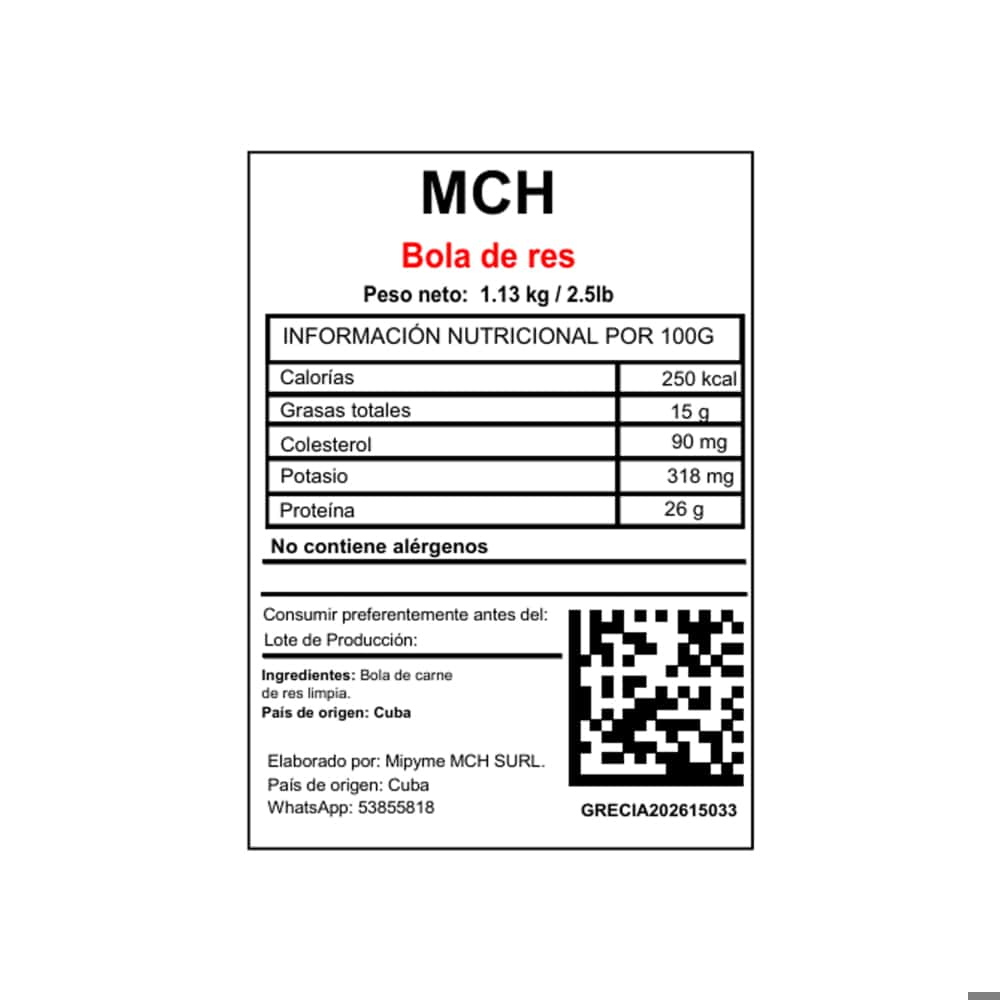 Bola de res MCH (1.13 kg / 2.5 lb) - Miniatura 3